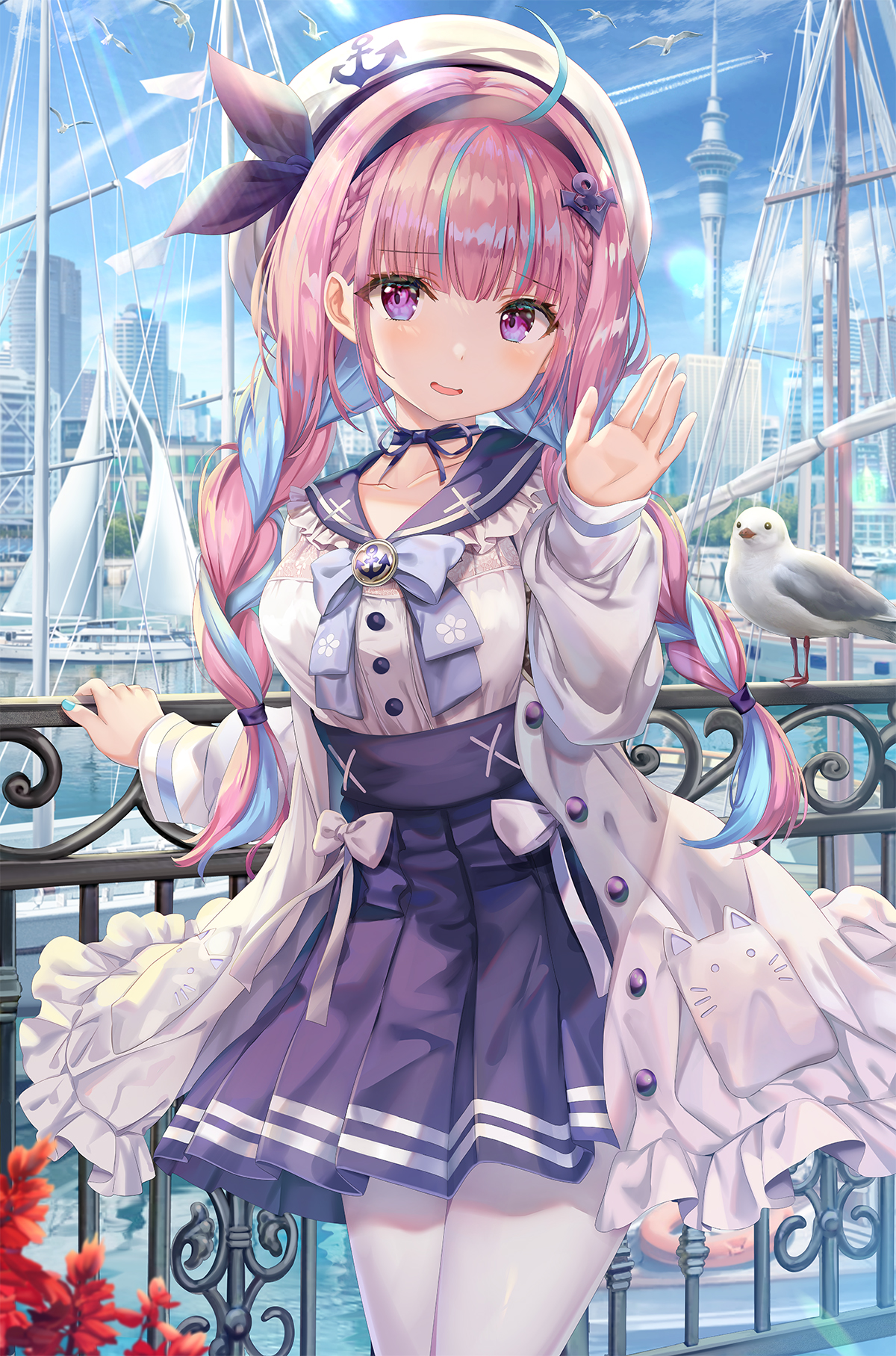 torino akua hololive minato aqua pantyhose seifuku | #749730 